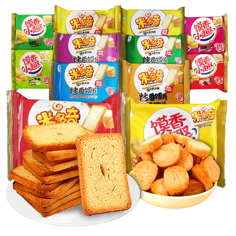 米多奇烤香饃片 健康美味，一箱盡享休閑早餐與年貨零食